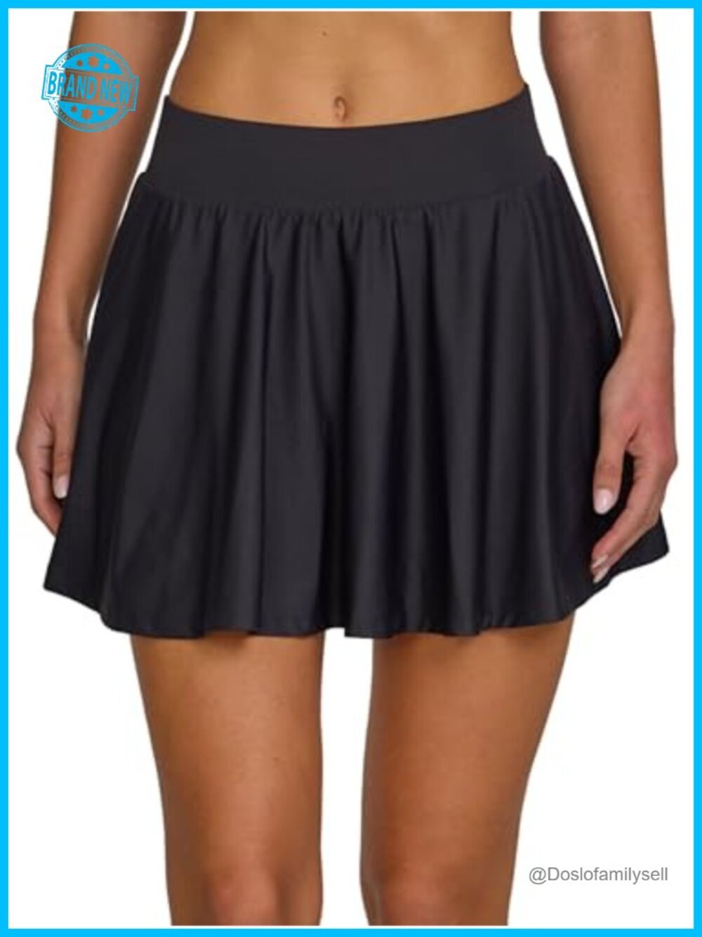 Pleated High-Waist Skort with Built-in Shorts & Pocket
